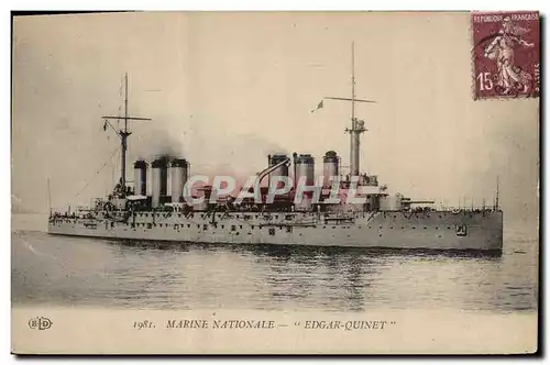 Cartes postales Bateau de Guerre Edgar Quinet