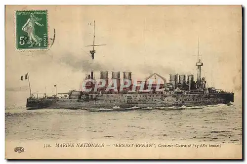 Cartes postales Bateau de Guerre Ernest Renan Croiseur Cuirasse