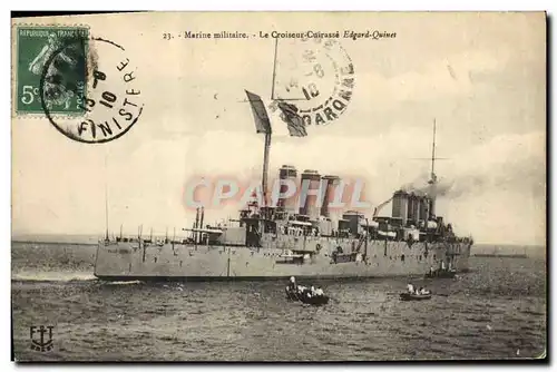 Cartes postales Bateau de Guerre Le Croiseur Cuirasse Edgar Quinet