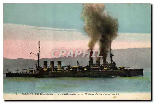 Ansichtskarte AK Bateau de Guerre Ernest Renan Croiseur de 1ere classe