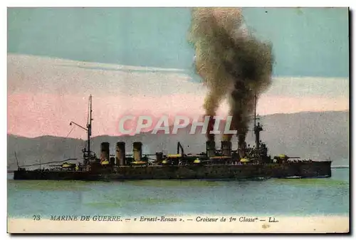 Cartes postales Bateau de Guerre Ernest Renan Croiseur de 1ere classe