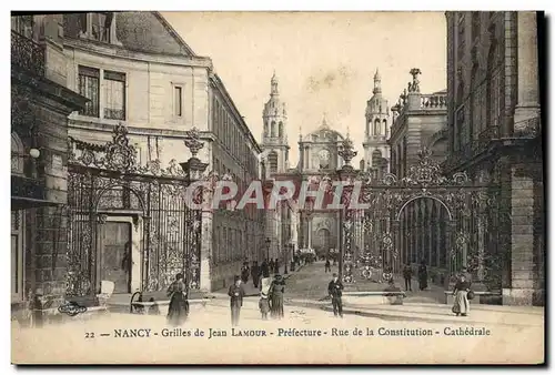 Cartes postales Prefecture Nancy Grilles de Jean Lamour Rue de la Constitution