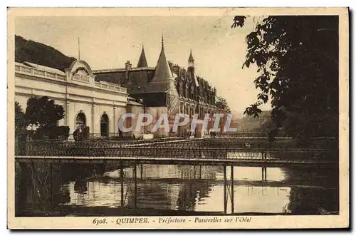 Ansichtskarte AK Prefecture Quimper Passerelles sur l'Odet