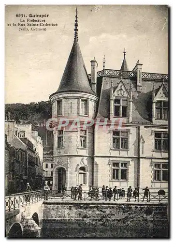 Ansichtskarte AK Prefecture et la Rue Sainte Catherine Quimper