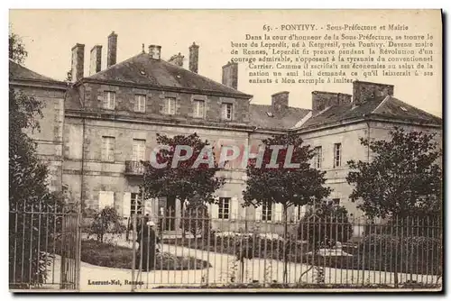 Ansichtskarte AK Pontivy Sous Prefecture et mairie