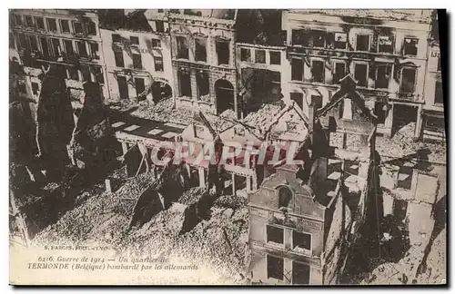 Ansichtskarte AK Militaria Un quartier de Termonde bombarde par les Allemands