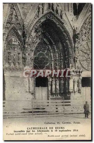 Ansichtskarte AK Militaria Cathedrale de Reims Portail Nord ouest