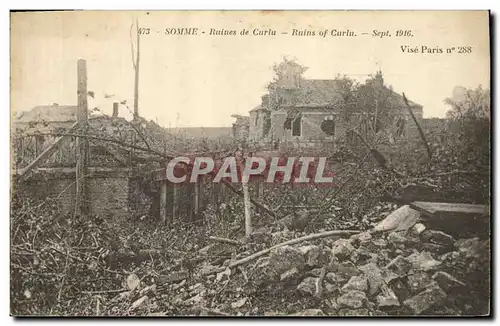 Cartes postales Militaria Somme Ruines d eCurla