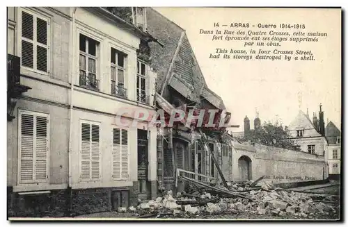 Ansichtskarte AK Militaria Arras Dans la rue des Quatre Crosses