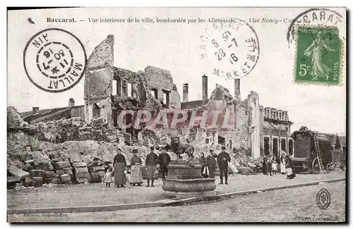 Cartes postales Militaria Baccarat Vue interieure de la ville bombardee par les Allemands