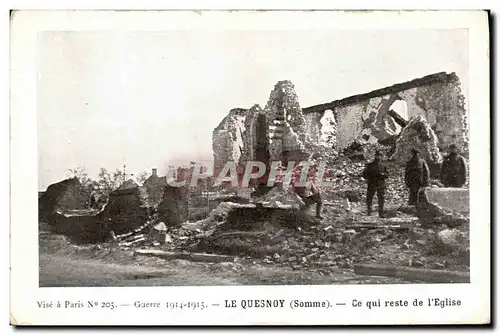 Ansichtskarte AK Militaria Le Quesnoy Ce qui reste de l'eglise