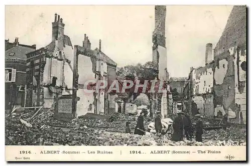 Cartes postales Militaria Albert Somme les Ruines