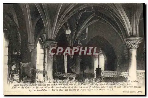 Ansichtskarte AK Militaria Guerre 1914 1915 Arras Salle de Justice apres le bombardement aux 6 7 et 8 octobre