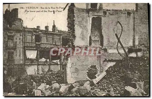 Cartes postales Militaria Verdun Bas de la Rue St Pierre