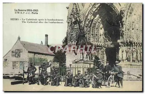 Cartes postales Militaria La guerre 1914 1915 Reims la cathedrale apres le bombardement