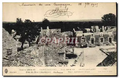 Cartes postales Militaria Guerre 1914 15 Saint Agnant pres du Bois d'Apremont