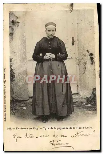 Ansichtskarte AK Folklore Environs du Puy Type de la paysanne de la Haute Loire