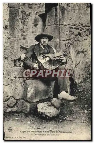 Ansichtskarte AK Folklore Le Velay Type du musicien d'Auverge de campagne Le joueur de Vielle