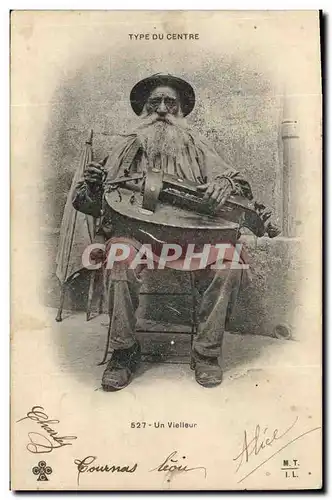 Cartes postales Folklore Type du Centre Un Vielleur