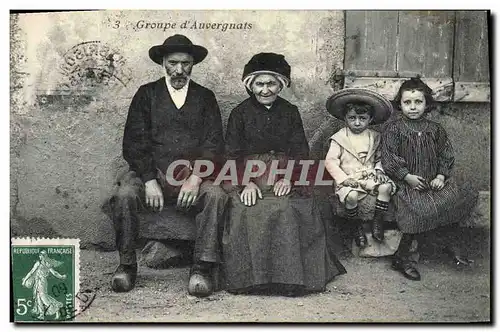 Cartes postales Folklore Groupe d'Auvergnats