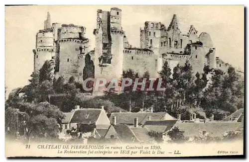 Cartes postales Chateau de Pierrefonds en ruines