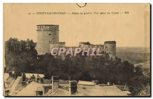 Ansichtskarte AK Coucy le Chateau Avant la guerre Vue prise au levant