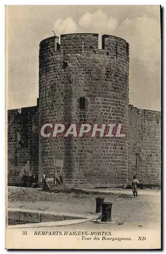 Cartes postales Chateau Remparts d'Aigues Mortes Tour des Bourguignons