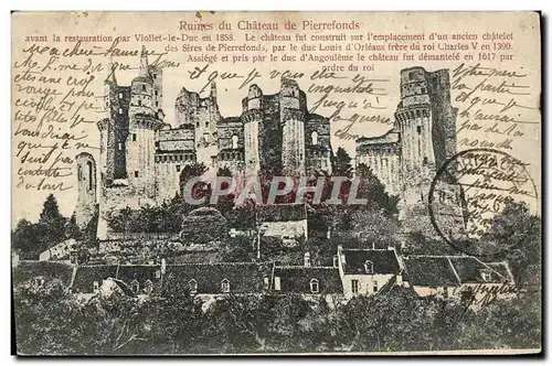 Cartes postales Ruines du Chateau de Pierrefonds