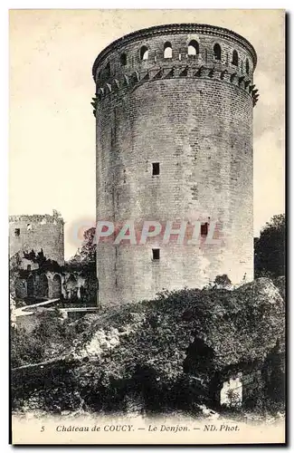 Cartes postales Chateau de Coucy Le donjon