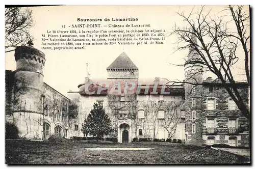 Cartes postales Chateau de Lamartine Saint Point