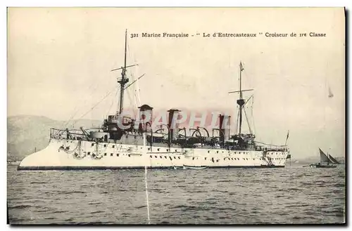Cartes postales Bateau de guerre Le D'Entrecasteaux Croiseur de 1ere classe