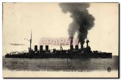 Cartes postales Bateau de guerre Ernest Renan Croiseur de 1ere classe