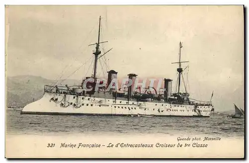 Cartes postales Bateau de guerre Le d'Entrecasteaux Croiseur de 1ere classe