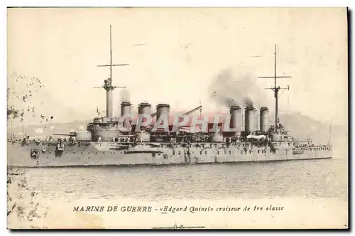 Ansichtskarte AK Bateau de guerre Edgar Quinet Croiseur de 1ere classe