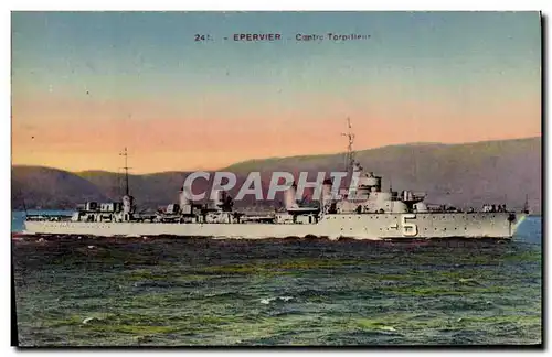 Ansichtskarte AK Bateau de guerre Epervier Contre torpilleur