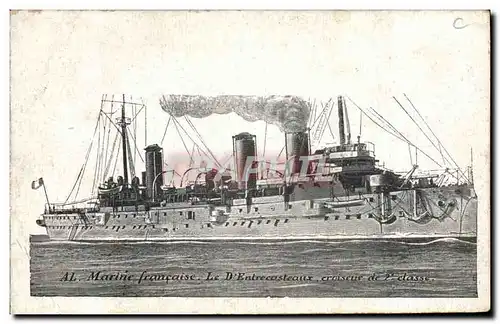 Ansichtskarte AK Bateau de guerre Le d'Entrecasteaux Croiseur de 2eme classe