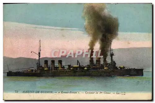 Cartes postales Bateau de guerre Ernest Renan Croiseur de 1ere classe