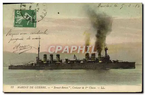 Ansichtskarte AK Bateau de guerre Ernest Renan Croiseur de 1ere classe