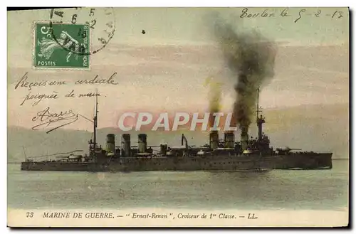 Cartes postales Bateau de guerre Ernest Renan Croiseur de 1ere classe