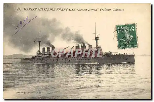 Cartes postales Bateau de guerre Ernest Renan Croiseur Cuirasse