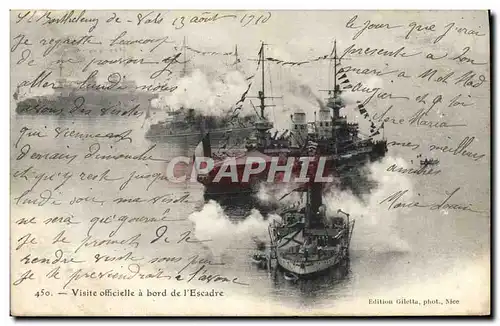 Cartes postales Bateau de guerre Visite officielle a bord de l'escadre