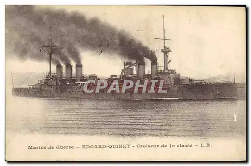 Ansichtskarte AK Bateau de guerre Edgar Quinet Croiseur de 1ere classe