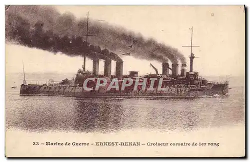 Ansichtskarte AK Bateau de guerre Ernest Renan Croiseur corsaire de 1er rang