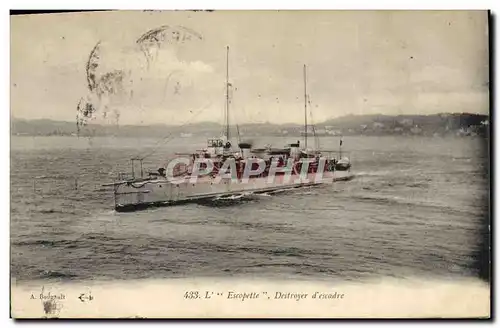 Ansichtskarte AK Bateau de guerre L'Escopette Destroyer d'escadre