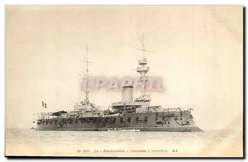 Cartes postales Bateau de guerre Le Formidable Cuirasse a tourelles