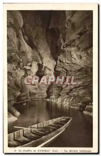 Cartes postales Grotte Grottes Le Gouffre de Padirac La riviere inferieure