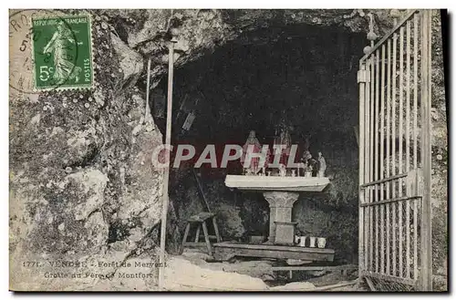 Cartes postales Grotte Grottes Vendee Foret de Mervent Grotte du Pere Montfort