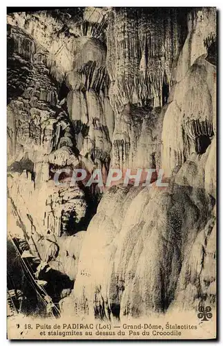 Ansichtskarte AK Grotte Grottes Puits de Padirac Grand Dome Stalactites et stalagmites au dessus du Pas du Crocod
