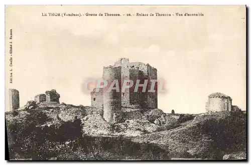 Cartes postales Grotte de Thouzon Le Thor Ruines de Thouzon Vue d'ensemble Grottes