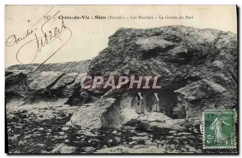 Ansichtskarte AK Grotte du Pare Croix de Vie a Sion Les rochers Grottes